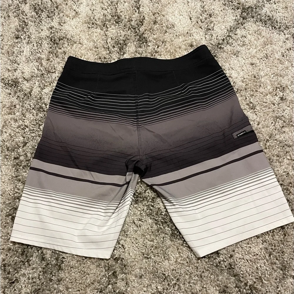 O'Neill Black and Gray‎ Striped Board Shorts